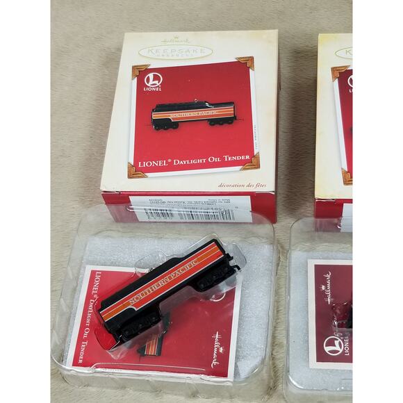 Christmas Tree Ornament Lionel Train Die Cast Metal 2003 2005 Hallmark x2 Vtg - Picture 2 of 10